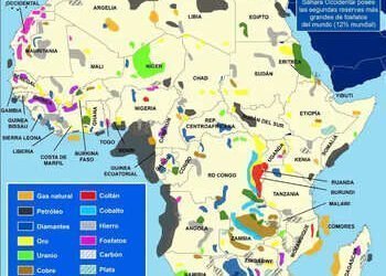 MAPA DE LOS RECURSOS NATURALES EN ÁFRICA